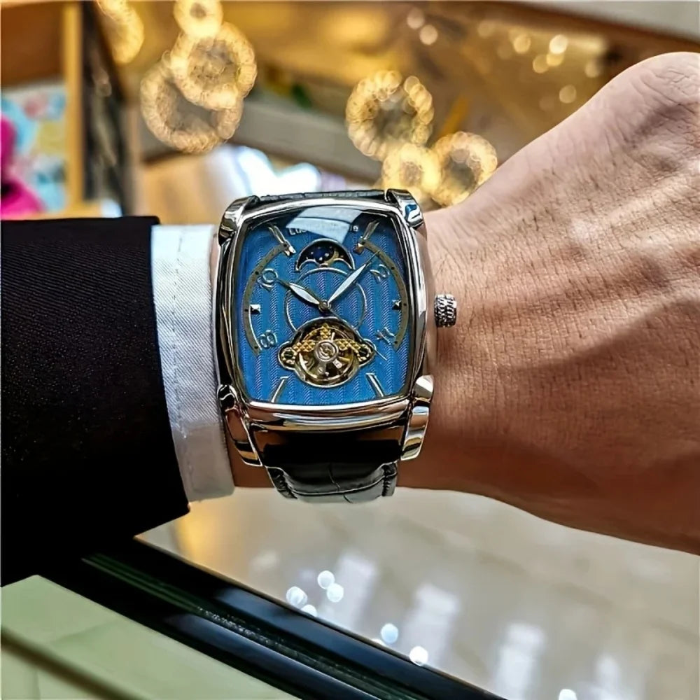 [Luxe mechanisch tourbillonhorloge] Lichtgewicht luxe mechanisch tourbillonhorloge voor heren – Volledig automatisch topmodel in trendy ‘skelet’-stijl, ideaal voor een zakelijke outfit of