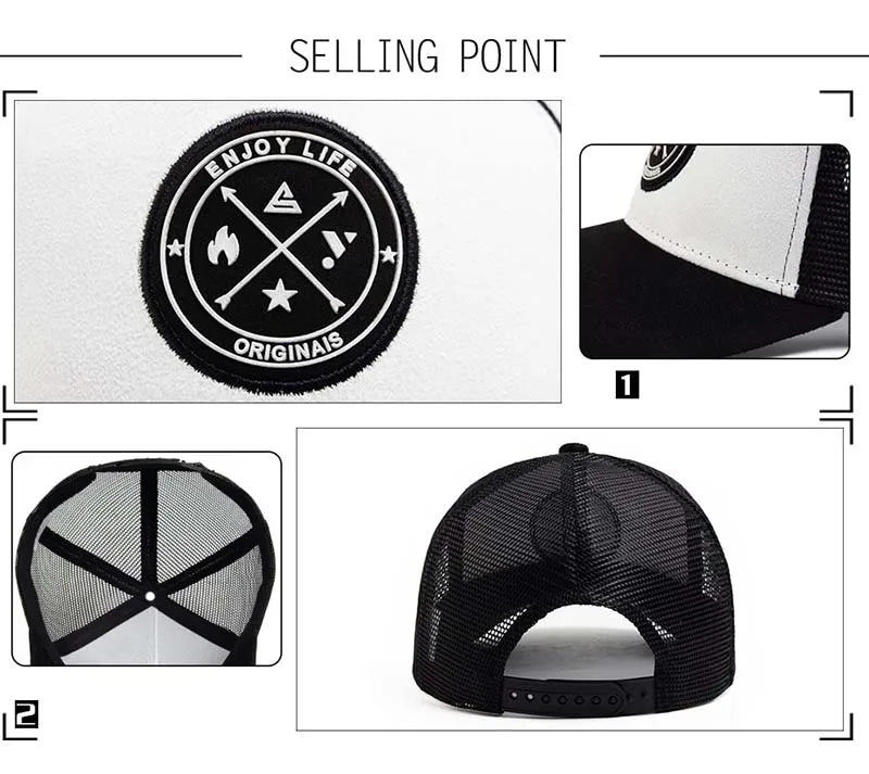 Four Seasons Mesh Baseball Cap Women Men Fashion Casual Breathable Letter Icon Unisex HipHop Trucker Caps Outdoor Sports Dad Hat