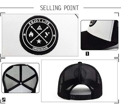 Four Seasons Mesh Baseball Cap Women Men Fashion Casual Breathable Letter Icon Unisex HipHop Trucker Caps Outdoor Sports Dad Hat