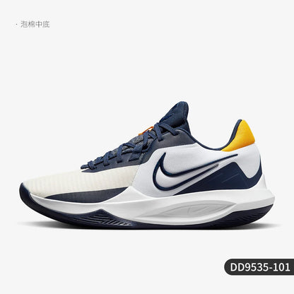 Sapatilhas de basquetebol Nike Precision 5 genuínas para homem, cano baixo DD9535-101