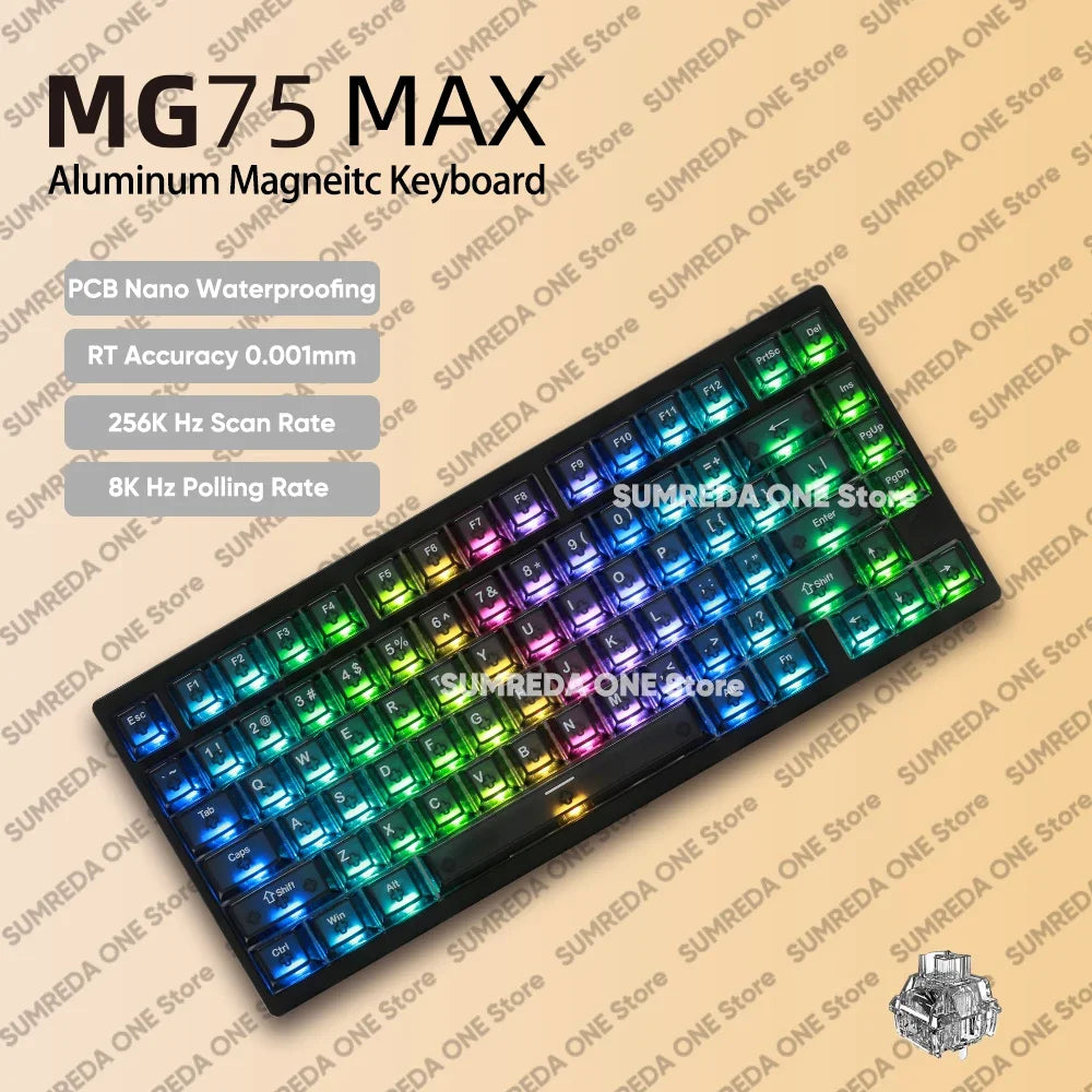 IROK MG75 Pro MG75 Max Aluminum Magnetic Gaming computer Mechanical Keyboard 75% Rapid Trigger 8K RGB Hotswap Gamer Keeyboard