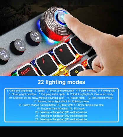 Teclado Mecânico AULA F2088 com Fio para Gaming, Botão Multifuncional, 104 Teclas, Retroiluminação Magic, Programação Macro, Compu