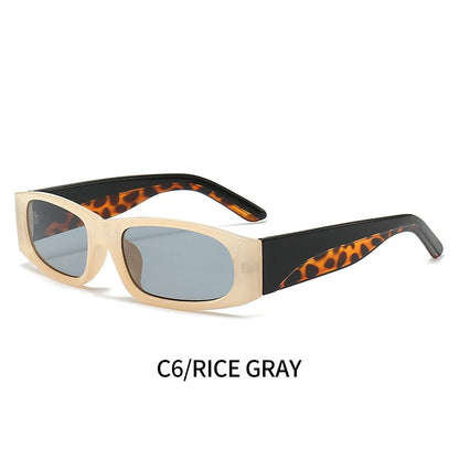 Hiphop Style Narrow Frame Black Sunglasses Men's Retro Effortless Orange Sunglasses UV400