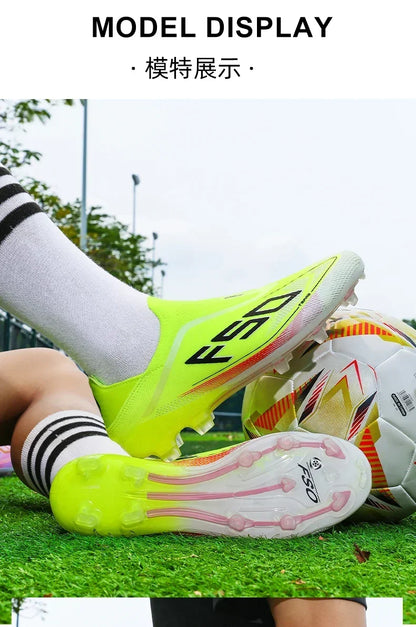 New Men Soccer Shoes Match Football Boots Non-Slip Boys High-quality Outdoor Sneakers Grass Cleats Hot-selling High-top Light