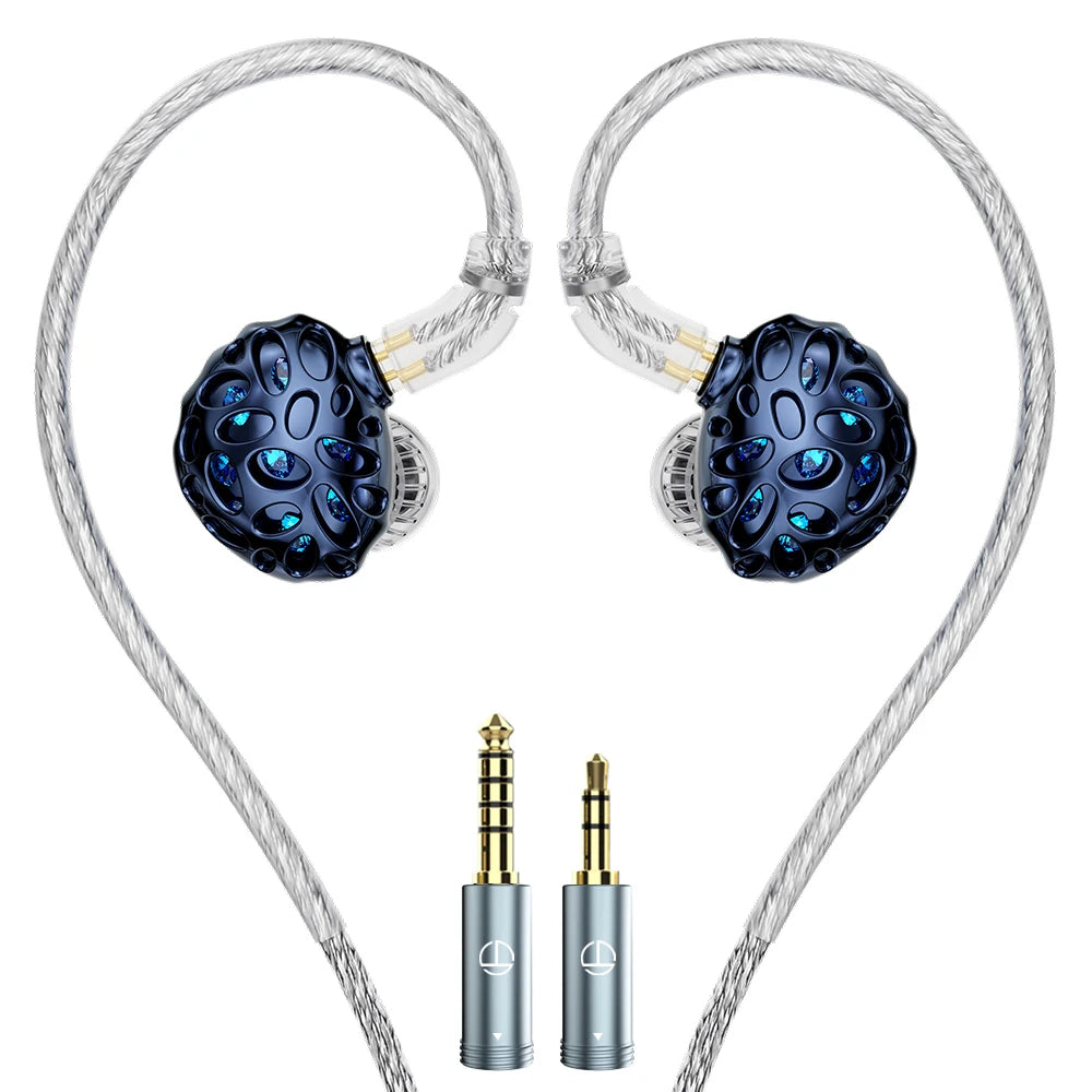 TRN Whale Shark Hybrid Earphones Triple Dynamic Driver + Planar In-Ear Monitors, HiFi Wired Hybrid Earphones with High Resolution Audio, Audiophile IEM Headphones