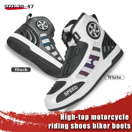 Motorcycle professional protective riding boots four season new fashion breathable anti slip men's outdoor off-road riding shoes