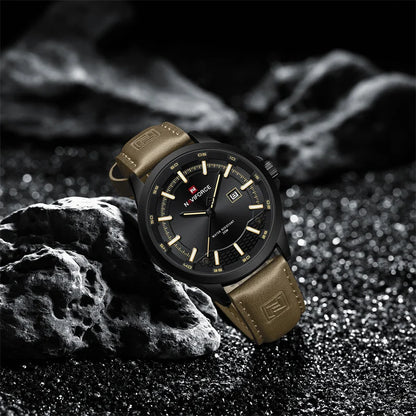 Naviforce 9248 Top Brand New Sport Wristwatch Luxury Military Auto Date Leather Simple Quartz Original Male Clock