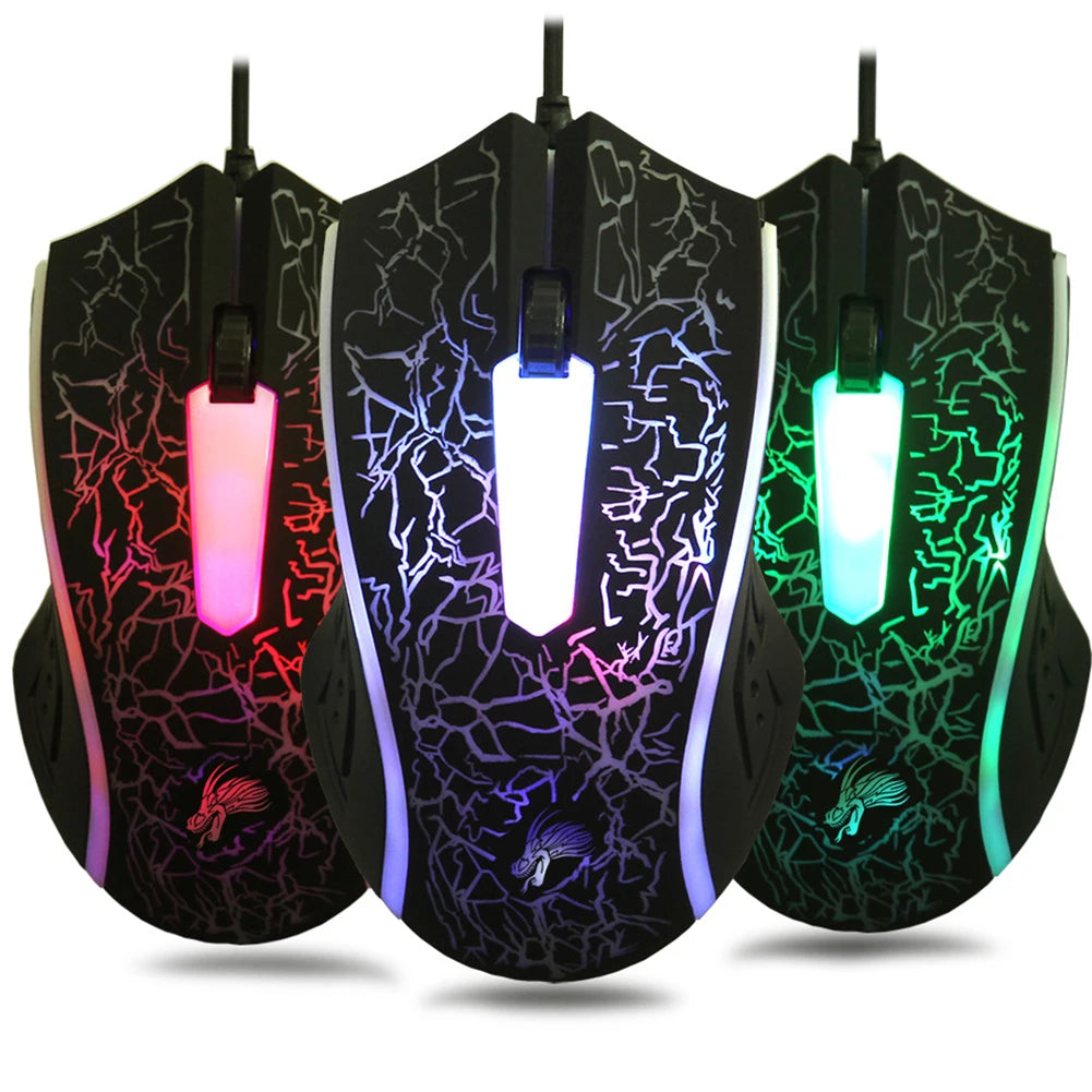 2400 DPI laidinė USB žaidimų pelė su RGB LED apšvietimu, ergonomiška kompiuterio pelė, skirta asmeniniams kompiuteriams, nešiojamiesiems kompiuteriams ir „MacBook“, profesionali 6 mygtukų optinė žaidimų pelė