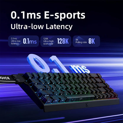 Teclado Gaming MCHOSE ACE 68 com Switches Magnéticos Hall Effect, Rapid Trigger, RGB Programável, 8K Hz, DKS/MT/TGL/RS/SOCD