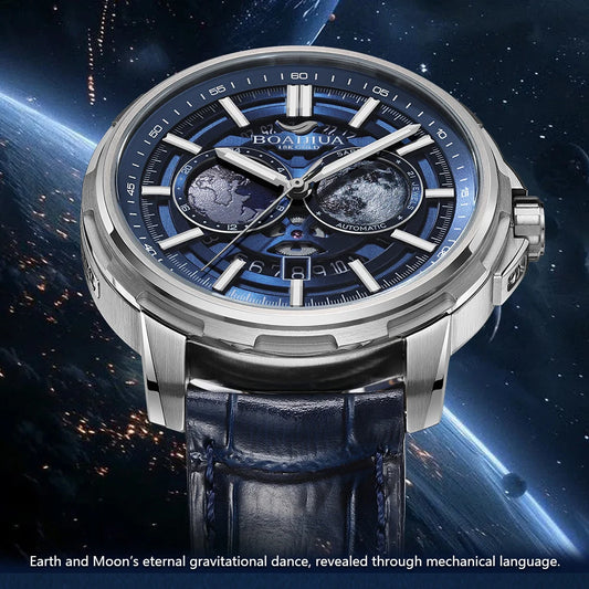 BORIAGE(BOAIJIUA) Orologio meccanico da uomo completamente automatico, design originale, impermeabile e luminoso