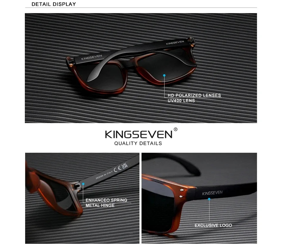 KINGSEVEN Rectangle Retro TR90 Polarized Sunglasses Women Men Cycling UV400 Climbing Glasses Anti-glare Outdoor Sports Eyewear