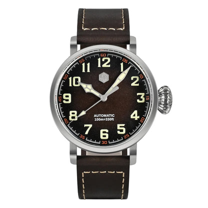 San Martin Fashion Men's Watch 40mm Pilot Automatic Mechanical YN55 PT5000 SW200 Stainless Steel Luminous Waterproof 100m