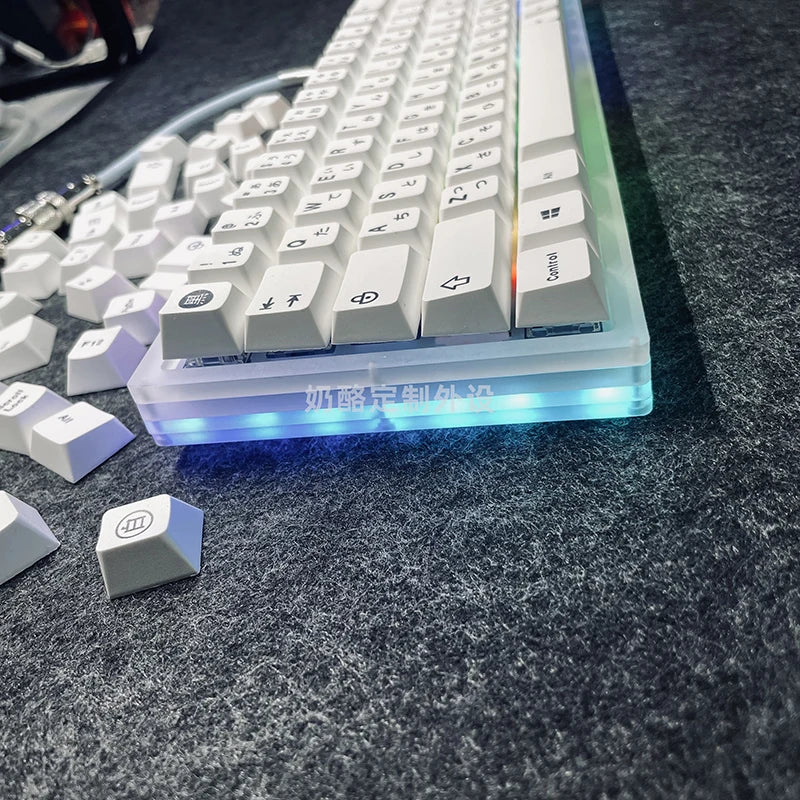 125 Keys Minimalist White Japanese Keycaps For MX Switch Mechanical Keyboard Cherry Profile Dye Sublimation PBT Key Caps Custom