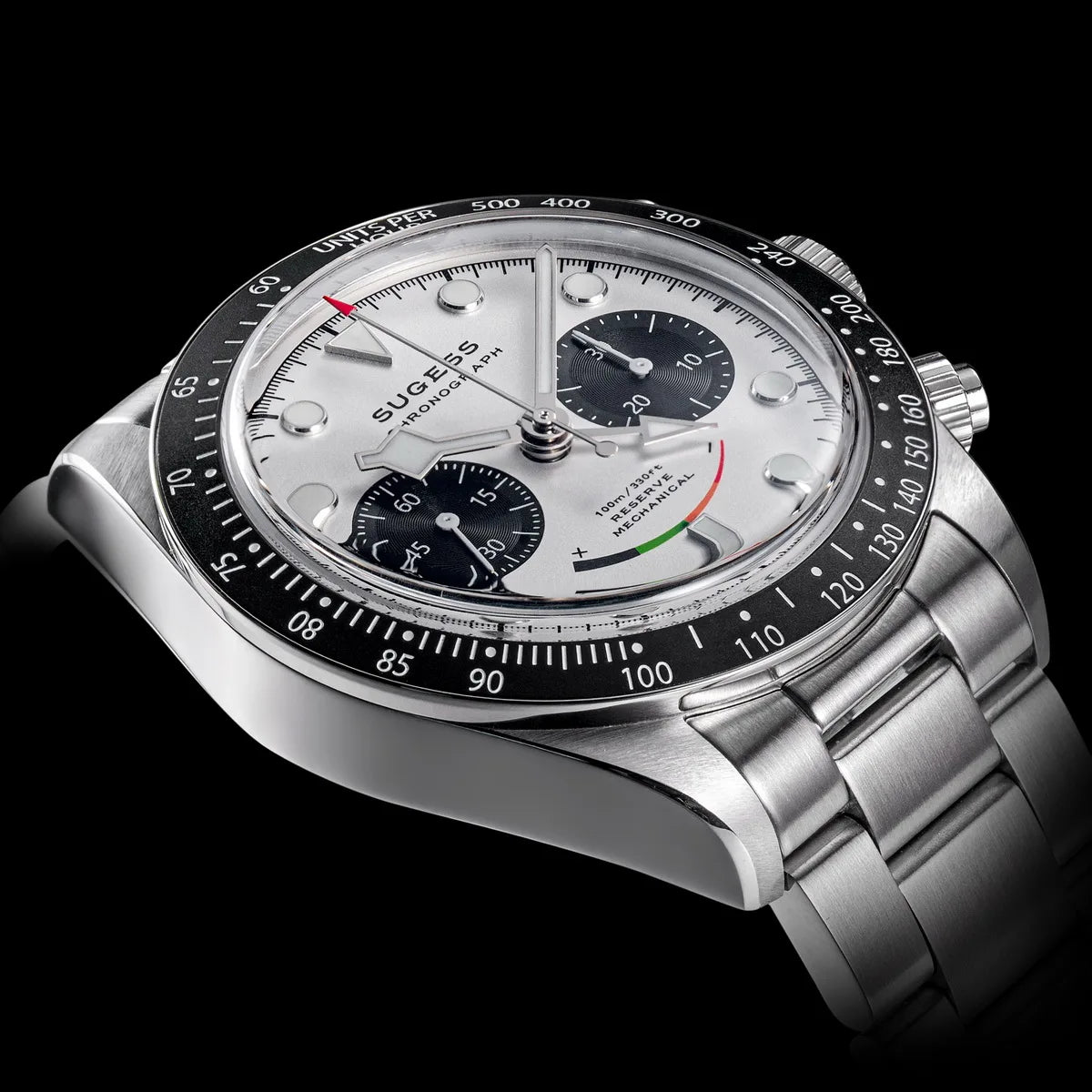 Sugess Chronograph Watch for Mens ST1907 Movement Mechanical Sapphire Crystal Wristwatches Waterproof Pilot Air Force Clock S475