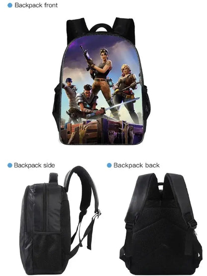 Zaino Fortnited 3PCS per ragazzi, Victory Game, 16 Inch, resistente all’acqua, per scuola materna, zaino scolastico cool per scuola elementare