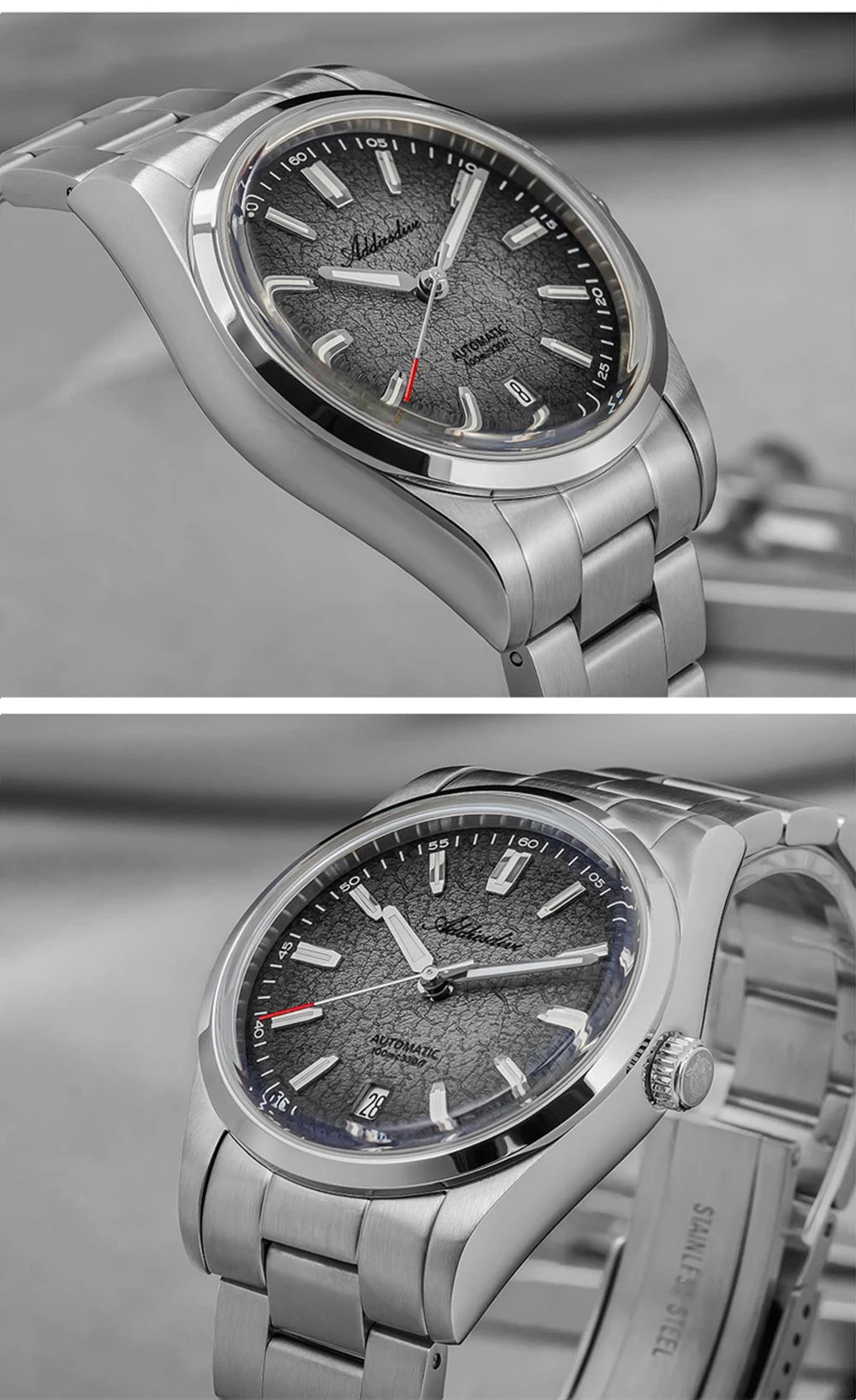 ADDIESDIVE Luxury Men's Automatic Watch BGW9 Super Luminous Bubble Mirror Glass 100m Waterproof Analog Men Steel Watches AD2531