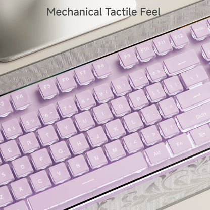 Teclado EWEADN V3 com Fio Silencioso para Escritório e Gaming, Design de Teclas Film, Ergonómico, para Windows/Portátil/PC/Desktop, Acessório de E-sports