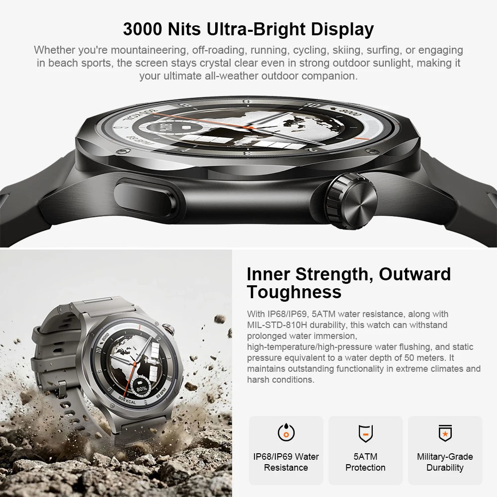 EU version OPPO watch X3 smartwatch Wear OS by Google Sleep 16-Day Battery Life SpO2 Blood Oxygen Monitoring IP69 Google Wallet
