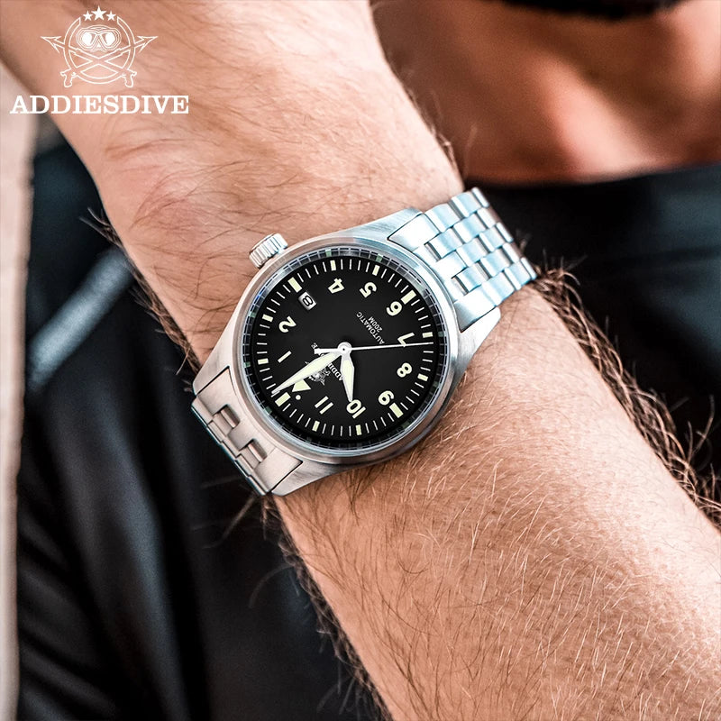 ADDIESDIVE Watch For Men MY-H2 Stainless Steel Classics Mechanical Watches NH35 200m Diving Luminous Analog Watch Reloj Hombre