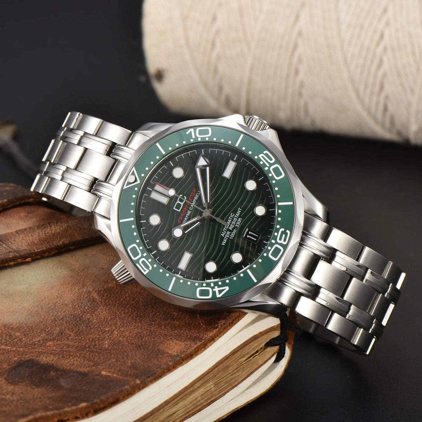DWAYNE CAMPBELL Top-Luxus-NH35-Automatikuhr für Herren, mechanisch, Keramiklünette, wasserdichte klassische Business-Armbanduhr