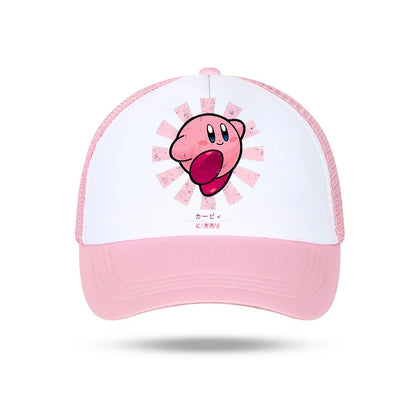 Kirby Summer Baseball Polyester Hats Universal Casual Cap Truck Driver Cartoon Peripheral Items Adult Adjustable Children Action
