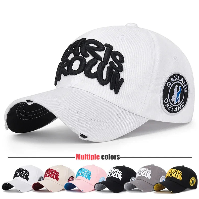 Modna czapka baseballowa do sportu na świeżym powietrzu, unisex, dla mężczyzn i kobiet, z uniwersalnym haftem literowym, regulowana czapka typu snapback