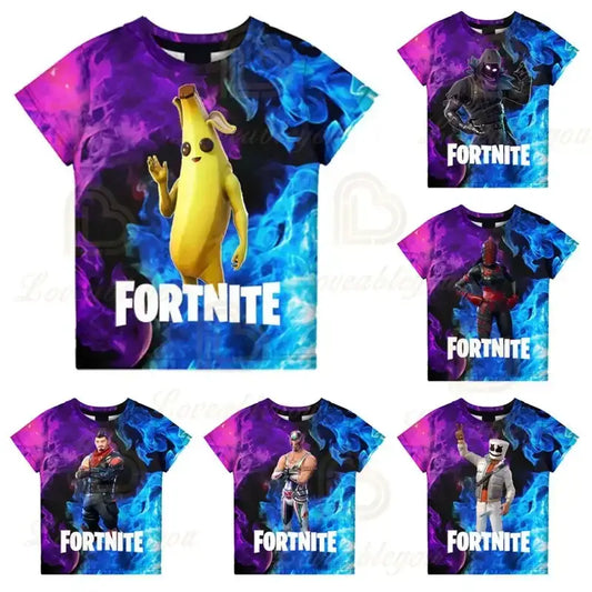 T-shirt dziecięcy 3D Fortnite Victory Game, odzież dla niemowląt, koszulka Harajuku dla dzieci, urocze topy dla chłopców i dziewczynek z bohaterem Battle Royale