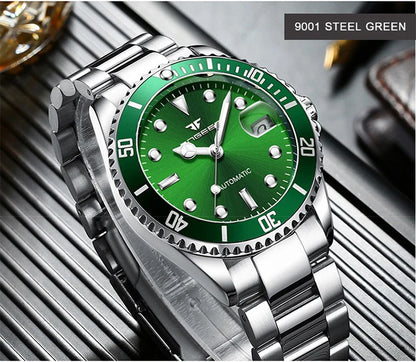 Mechanické náramkové hodinky BINBOND pro muže, luxusní, s luminiscenčními ručičkami, vodotěsné, s automatickým nátahem, s tourbillonem, skeletové