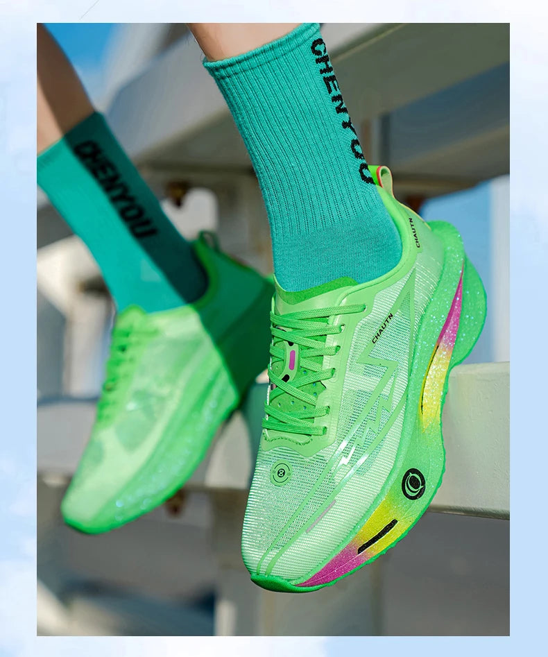 Men Running Shoes Speciality Carbon Plate Sports  Marathon Breathable Lightweight Women Comfortable Nonskid Chunta Sneakers