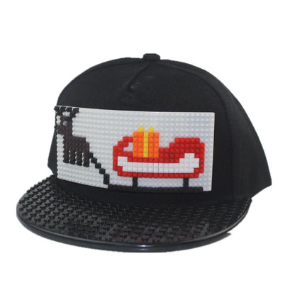 Șepci de baseball cu imprimeu cartoon patchwork, blocuri DIY, șepci snapback, șepci hip-hop pentru bărbați și femei, șepci detașabile cu pixeli, șepci „dad hats”, pentru copii și adulți