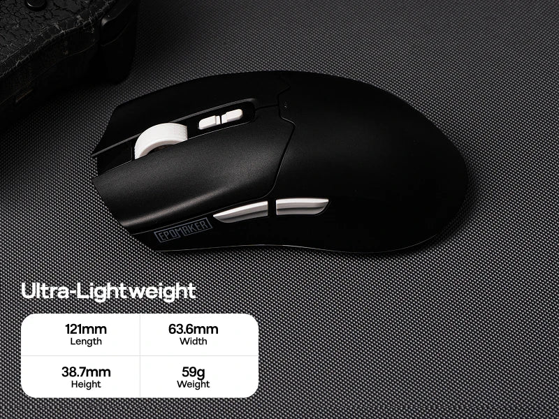 EPOMAKER Click Lite kabelgebundene/BT/2.4GHz kabellose Gaming-Maus mit PAW3311-Sensor, 800 bis 24000 DPI und 500mAh Akku für PC/Mac/Linux