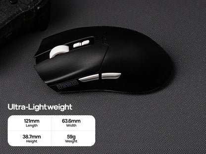 EPOMAKER Click Lite kabelgebundene/BT/2.4GHz kabellose Gaming-Maus mit PAW3311-Sensor, 800 bis 24000 DPI und 500mAh Akku für PC/Mac/Linux