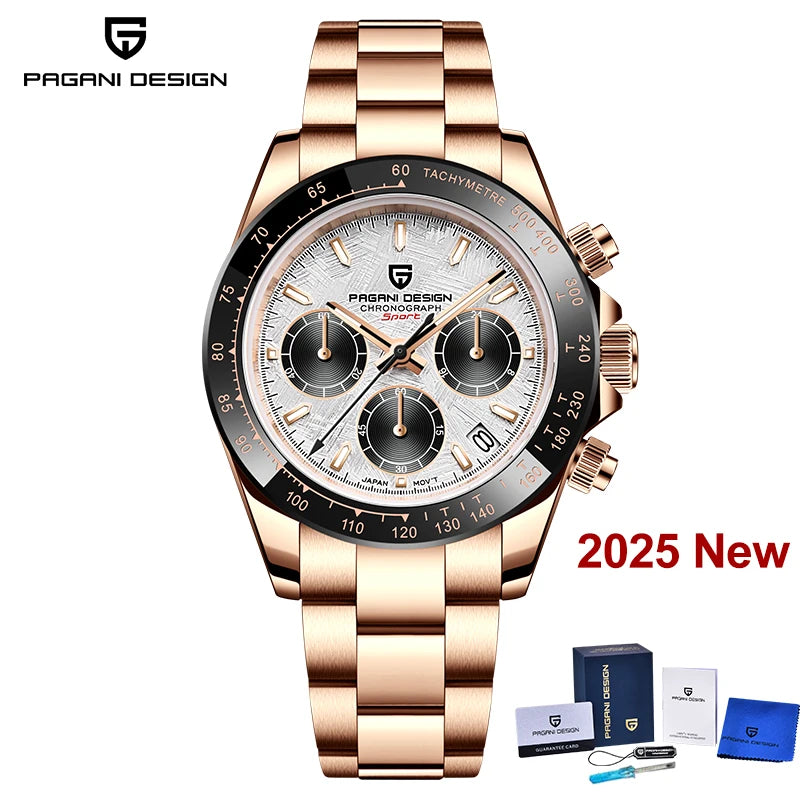PAGANI DESIGN 2026 New Sport Chronograph Top Brand Luxury Quartz Watch For Men Sapphire crystal  Automatic Date Wrist watch Men