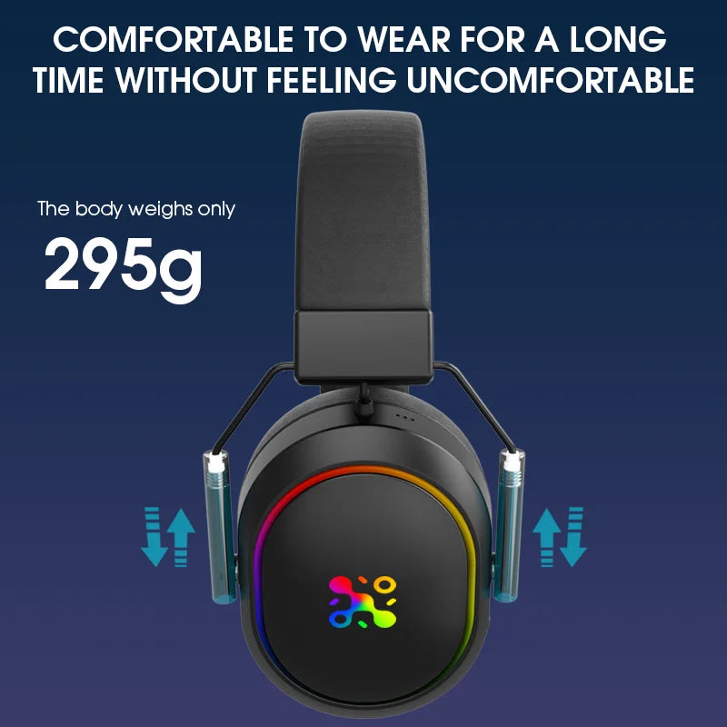 Auricular Gaming Sem Fios LDON PS5 PS4 Bluetooth 2.4GHz Som Surround 3D Microfone com Cancelamento de Ruído Baixa Latência
