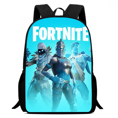 Fortnite 15 tommer tegneserie-skolerygsæk til børn, drenge og piger, cool gaming-print, let og rummelig rygsæk, egnet til alderen 5-8