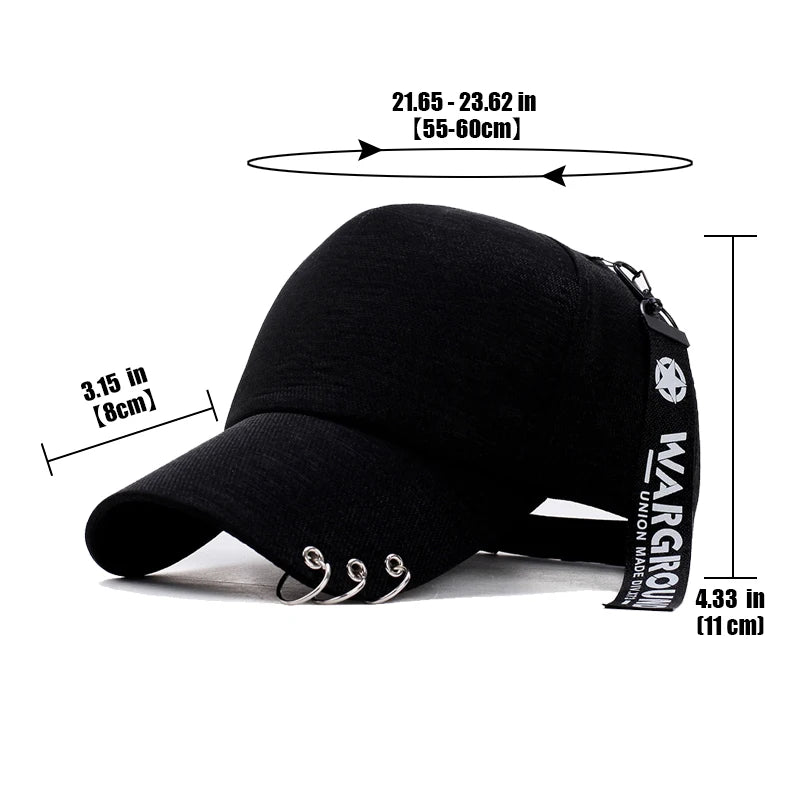 Classic Brim Design Metal Personalized Baseball Cap, Lightweight and Breathable Style! Four Colors To Choose From