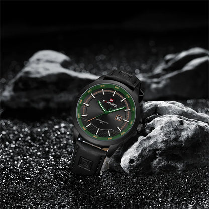 Naviforce 9248 Top Brand New Sport Wristwatch Luxury Military Auto Date Leather Simple Quartz Original Male Clock
