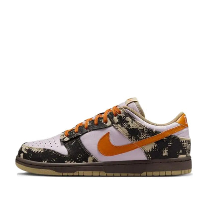 Nike Dunk Low - Versatile Thin Sole Slip-Resistant & Durable Low-Top Skate Shoes Unisex Style White/Black/Orange IB2260-500