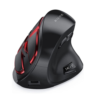 Seenda Vertical Wireless Mouse Bluetooth 5.0 Rechargeable Ergonomic Mouse for PC, Laptop, Mac, iPad & Tablet, 2.4G USB Multi-Device Wireless Mouse