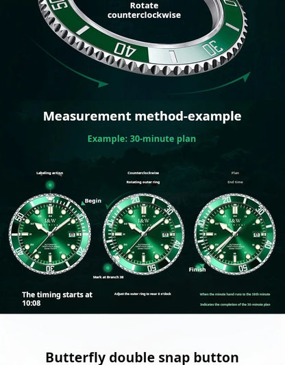 IW Luxury Brand Automatic Mechanical Sports Diving Watch Red Blue Bezel Steel Sapphire Luxury Men's Watches 300M Waterproof