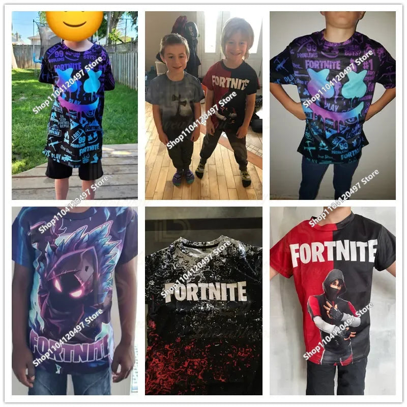 Children's Summer T Shirt Battle Royale Fortnite Hero Victory 3d T-shirt Tees Boys Girls Baby Clothes