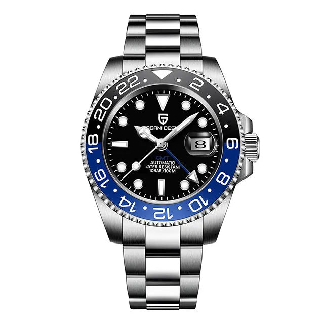 Man Watch PAGANI DESIGN GMT Men Mechanical WristWatch Luxury Sapphire Glass Waterproof 40mm Automatic Watch for Men Reloj Hombre