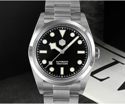 San Martin Men Luxury Watch 36mm BB36 Snowflake Hands Explore Series Sports Watches PT5000 Automatic Mechanical 10Bar BGW-9 Lume