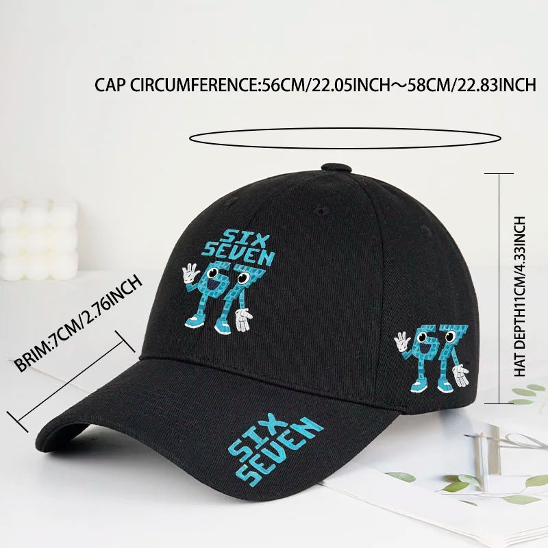 Retro '67 rajzfilm mintás baseball sapka – Állítható, lapos karimájú sapka – Unisex utcai divat, hip-hop napellenző sapka – Dad Hat