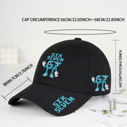 Retro '67 rajzfilm mintás baseball sapka – Állítható, lapos karimájú sapka – Unisex utcai divat, hip-hop napellenző sapka – Dad Hat