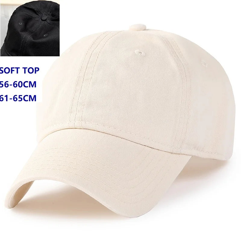 Bejzbol kape za muškarce s velikom glavom, za žene, XXL, prevelike, visoke krune, podesive, jednobojne, s kopčom (snapback), 56-60 cm, 60-65 cm