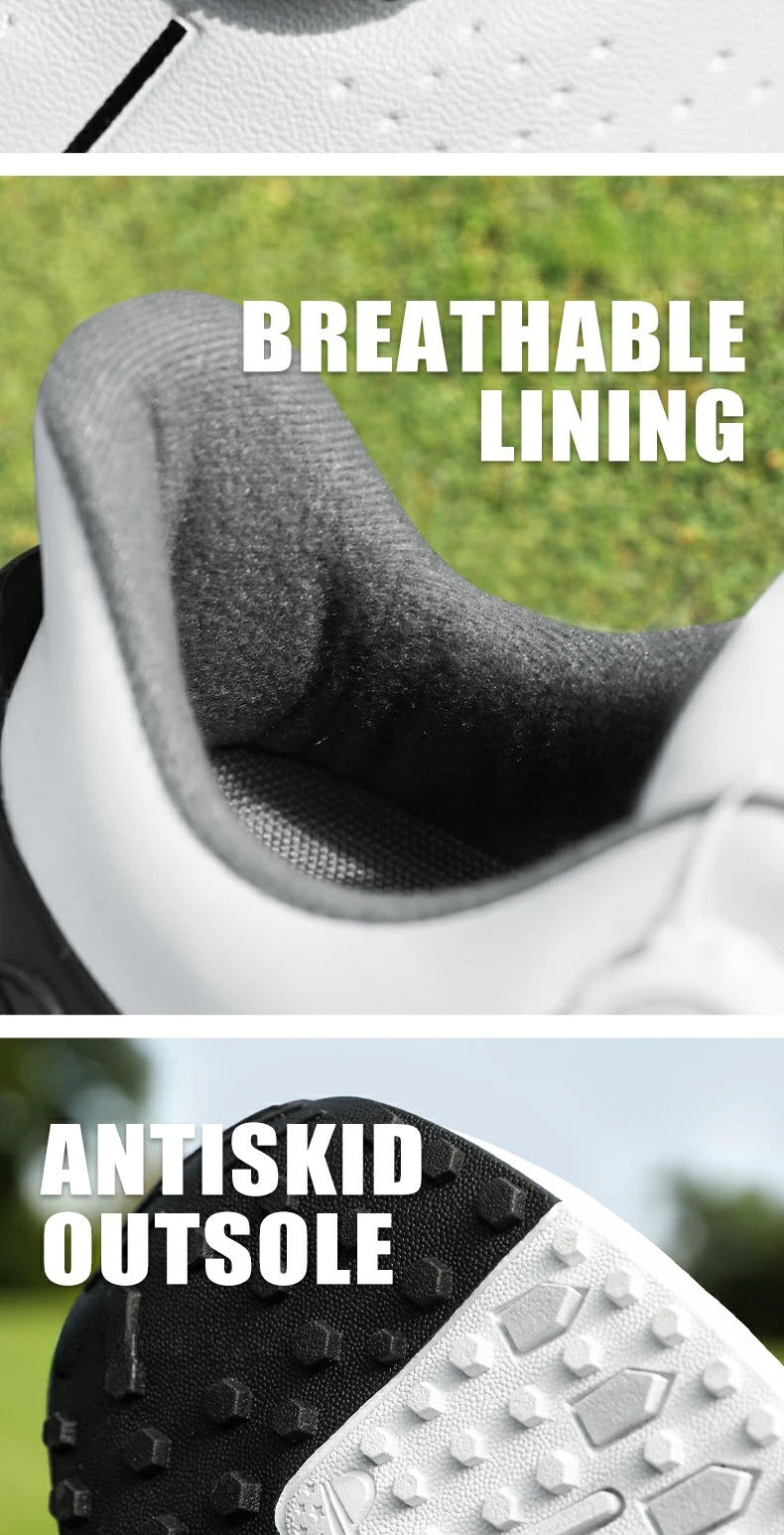 PGM golf-sneakers til herrer – komfortabel støddæmpning, drejeknap-snørebånd, vandtætte og skridsikre, med højdeøgning XZ408
