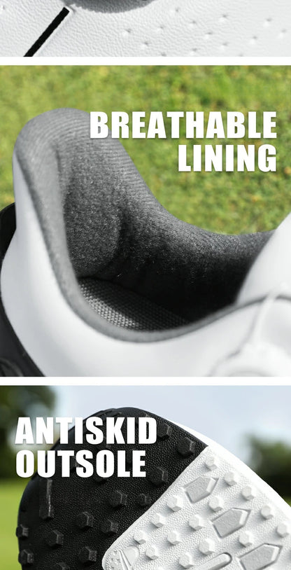 PGM golf-sneakers til herrer – komfortabel støddæmpning, drejeknap-snørebånd, vandtætte og skridsikre, med højdeøgning XZ408