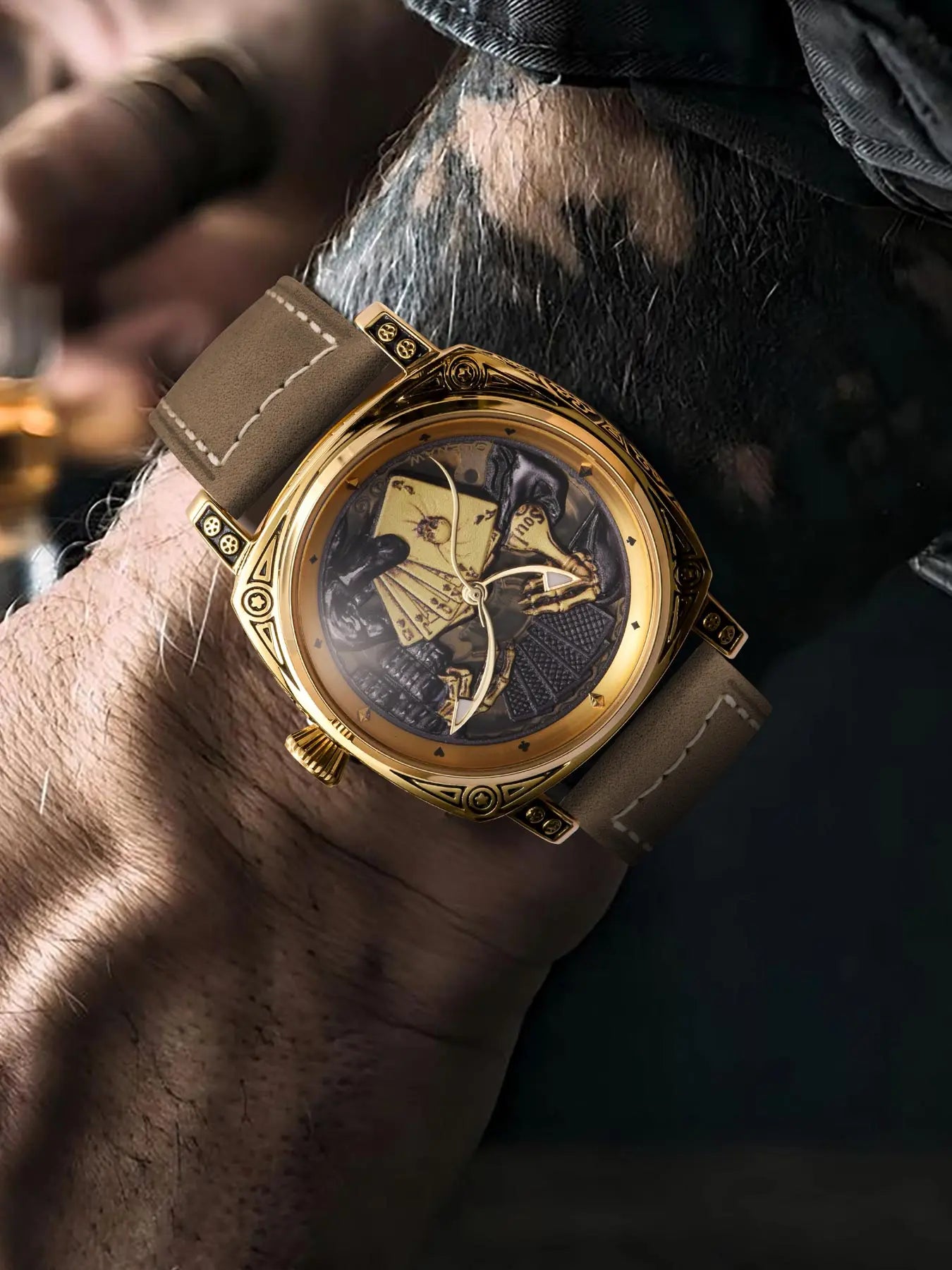 Glenaw Poker Series Top Brand Luxury Fashion Personalized Fully Automatic Mechanical Gold Watch Men's Waterproof Watch