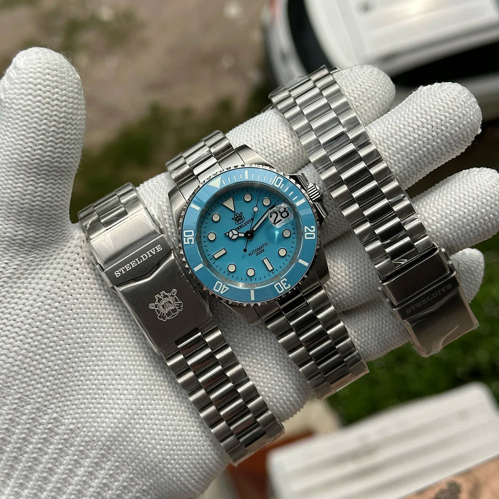 Steeldive New Watch SD1953C Water Ghost Diver Watch Men 300M Waterproof Sapphire Glass Ceramic Bezel NH35 Automatic Men Dive Wat